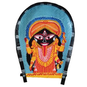 Arushis Vibrant depiction of Goddess Maa Kali, Bengal Pattachitra on Kulo Wall Hangings, Wall Decor