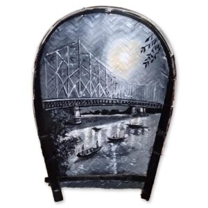 Arushis Howrah Bridge Painting, Howrah Bridge Wall Art on Kulo, Howrah Bridge showpiece for living room, Wall hanging, 45L x 34W Centimeters