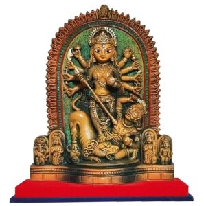 Arushis Maa Durga Idol, Goddess Durga Family, Devi, Bengali Statue for Gifting & Home Decor | Polyresin Handmade Bengali Traditional Statue, Decorative Idol for Home and Pooja Room, 32 x 29 cm, Home decor & for Gifting