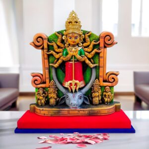 Arushis Maa Durga Idol, Goddess Durga Family, Devi Durga Bengali Statue for Gifting & Home Decor | Polyresin Handmade Bengali Traditional Statue, Decorative Idol for Home and Pooja Room, 10.75 x 10.5 inch, Home decor & for Gifting