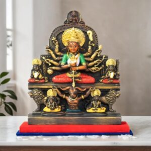 Arushis Maa Durga Idol, Goddess Durga Family, Devi Durga Bengali Statue for Gifting & Home Decor | Polyresin Handmade Bengali Traditional Statue, Decorative Idol for Home and Pooja Room, 14 inch, Home decor & for Gifting