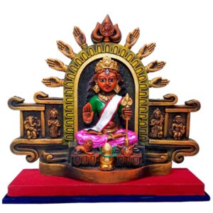 Arushis Maa Durga Idol, Goddess Durga Family, Devi, Bengali Statue for Gifting & Home Decor | Polyresin Handmade Bengali Traditional Statue, Decorative Idol for Home and Pooja Room, 31 x 31 cm, Home decor & for Gifting