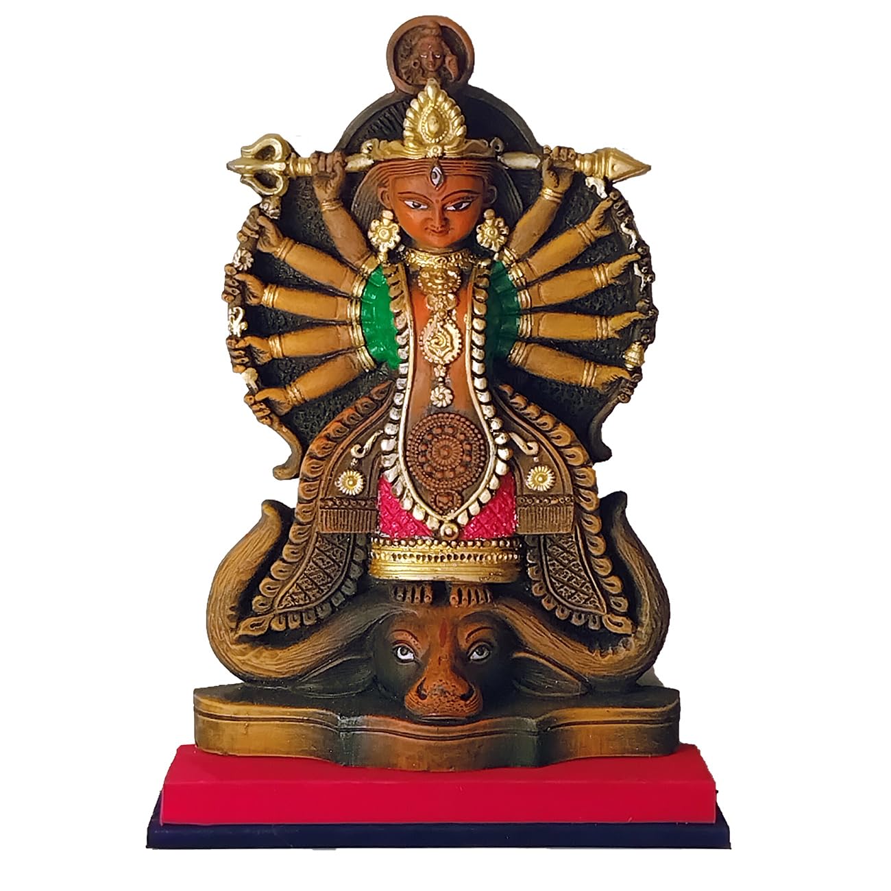 Arushis Maa Durga Idol, Goddess Durga Family, Devi, Bengali Statue for Gifting & Home Decor | Polyresin Handmade Bengali Traditional Statue, Decorative Idol for Home and Pooja Room, 35 x 24 cm, Home decor & for Gifting