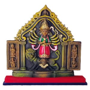 Arushis Maa Durga Idol, Goddess Durga Family, Devi, Bengali Statue for Gifting & Home Decor | Polyresin Handmade Bengali Traditional Statue, Decorative Idol for Home and Pooja Room, 34 x 34 cm, Home decor & for Gifting