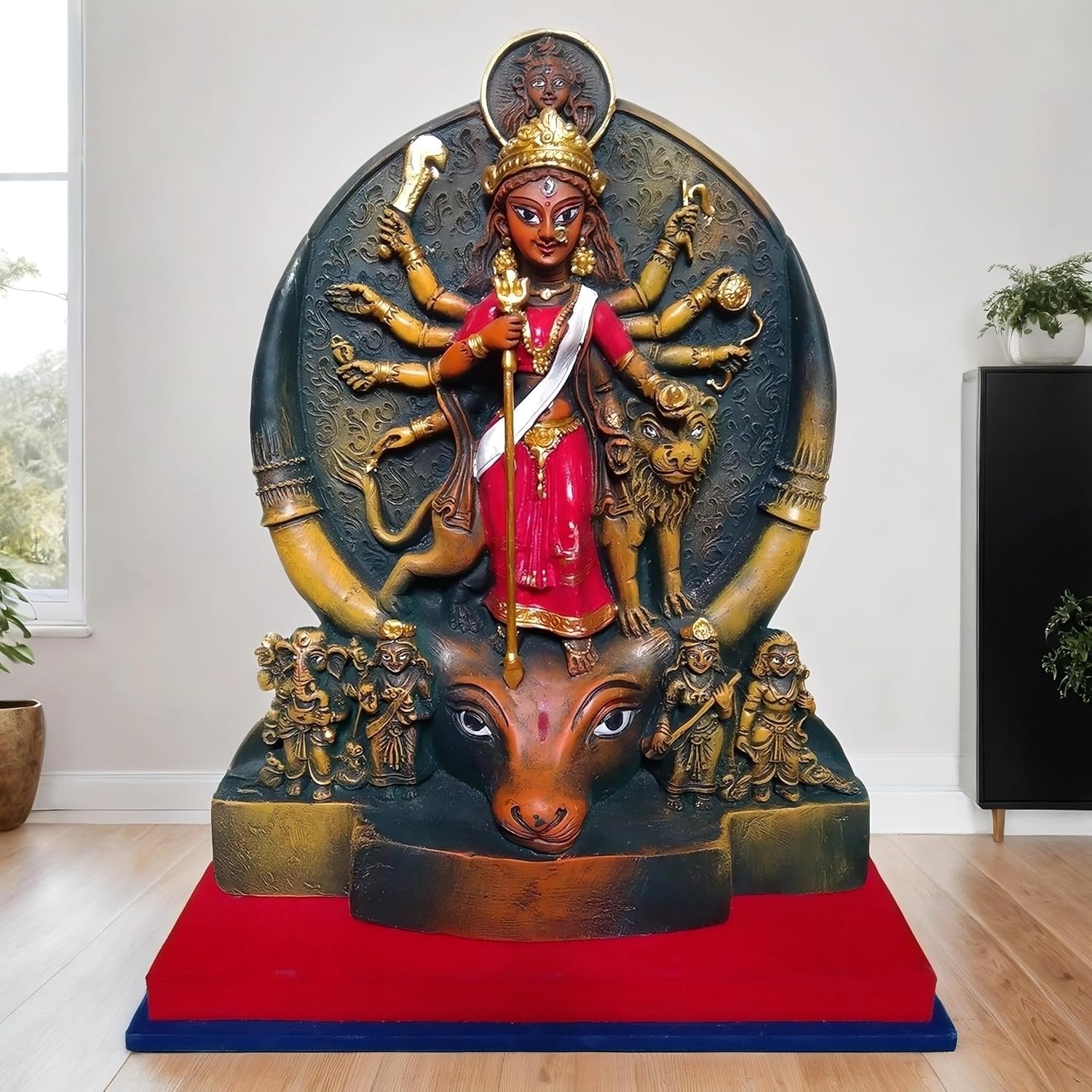 Arushis 13.5 Inch Maa Durga Murti, Goddess Durga Idol, Durga Statue, Sherawali Maa Idol for Gifting & Home Decor | Polyresin Handmade Statue - Image 2