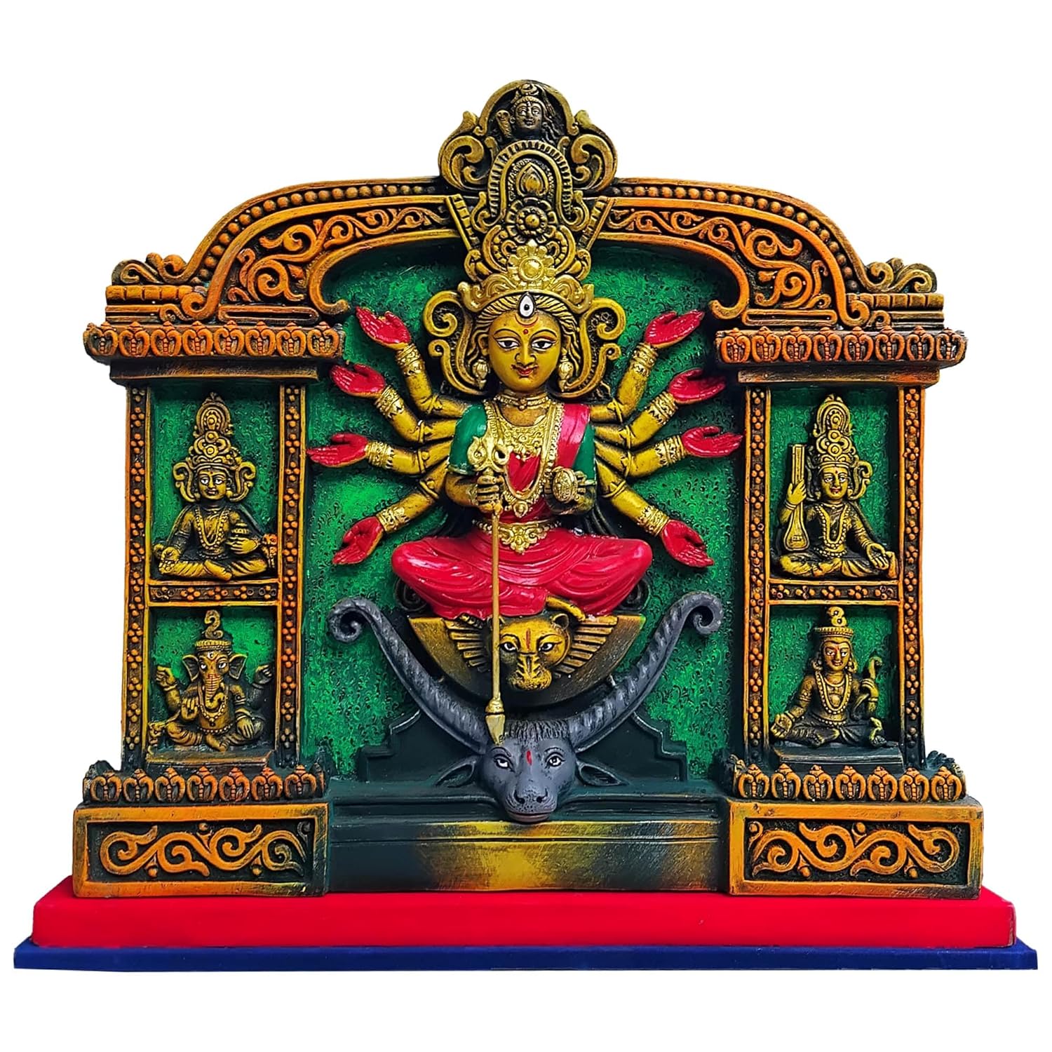 Arushis Maa Durga Idol, Goddess Durga Family, Devi, Bengali Statue for Gifting & Home Decor | Polyresin Handmade Bengali Traditional Statue, Decorative Idol for Home and Pooja Room, 44 x 40 cm, Home decor & for Gifting - Image 2