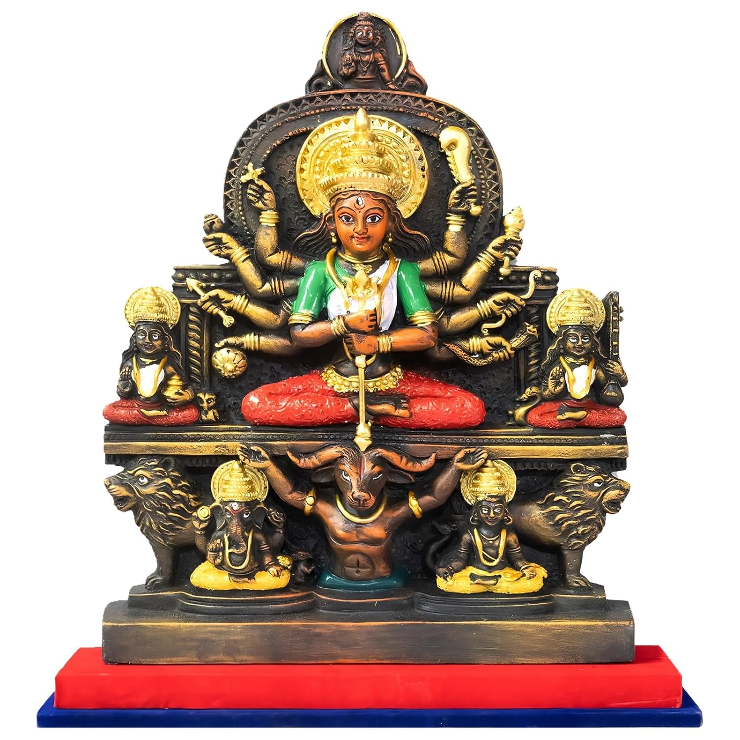 Arushis Maa Durga Idol, Goddess Durga Family, Devi Durga Bengali Statue for Gifting & Home Decor | Polyresin Handmade Bengali Traditional Statue, Decorative Idol for Home and Pooja Room, 14 inch, Home decor & for Gifting - Image 2