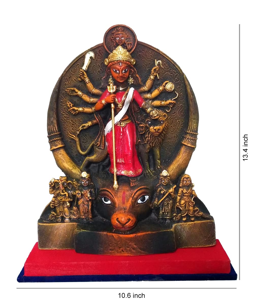 Arushis 13.5 Inch Maa Durga Murti, Goddess Durga Idol, Durga Statue, Sherawali Maa Idol for Gifting & Home Decor | Polyresin Handmade Statue - Image 3