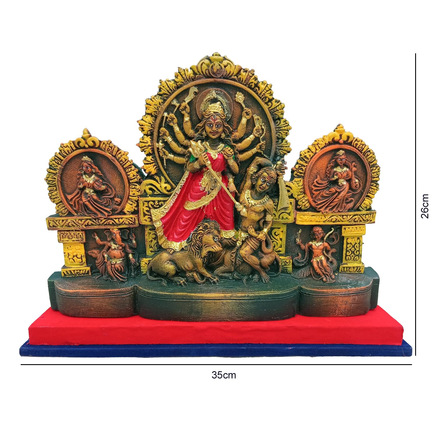 Arushis Durga Idol, Durga Murti Bengali Style Decorative Statue, 35 cm x 26 cm, Traditional Home Decor & for Gifting - Image 3