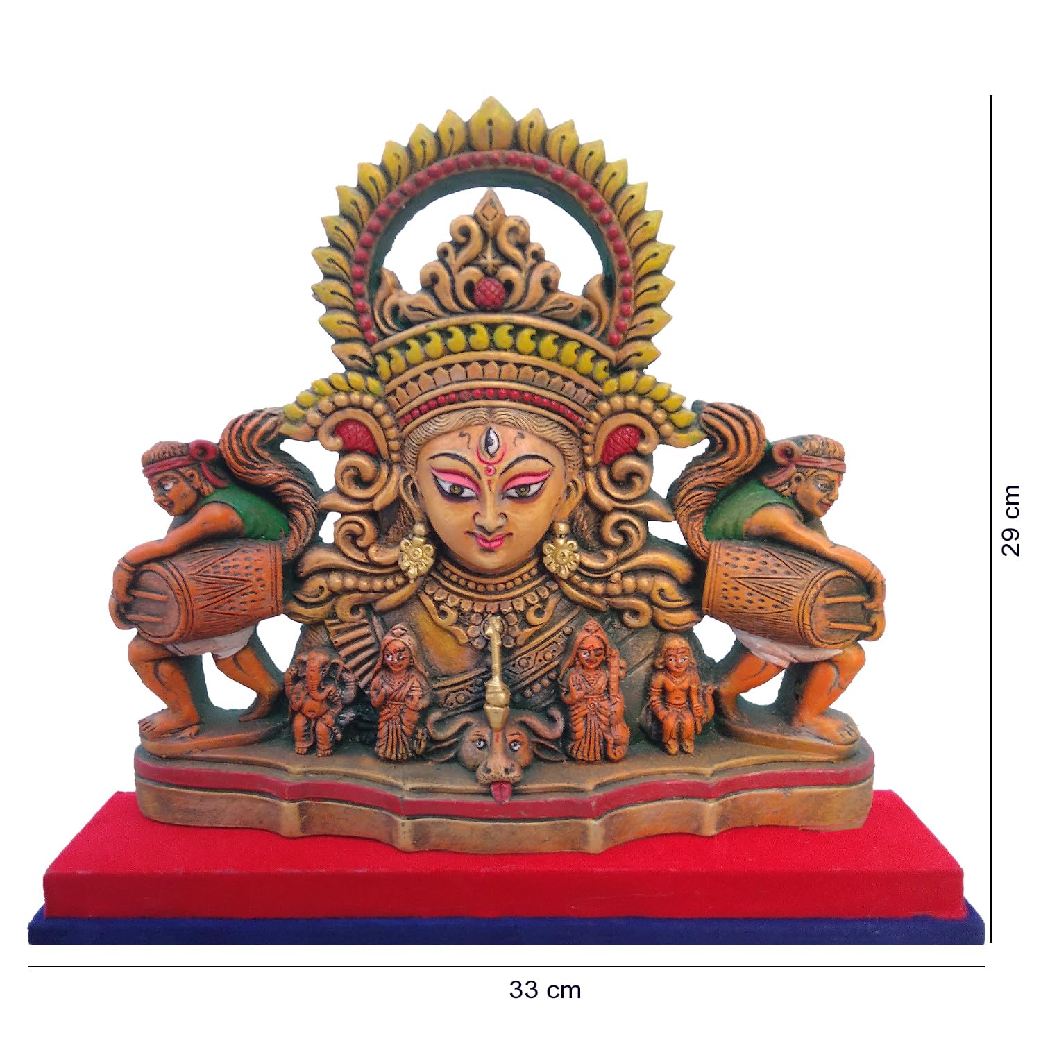 Arushis Maa Durga Murti, Durga Idol, Bengali Traditional Statue, Decorative Idol for Home and Pooja Room, 29 x 33 cm, Home decor & for Gifting - Image 3