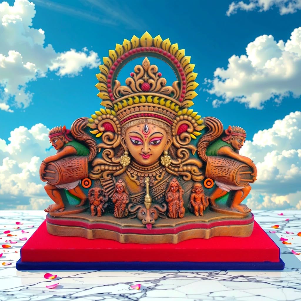 Arushis Maa Durga Murti, Durga Idol, Bengali Traditional Statue, Decorative Idol for Home and Pooja Room, 29 x 33 cm, Home decor & for Gifting - Image 4