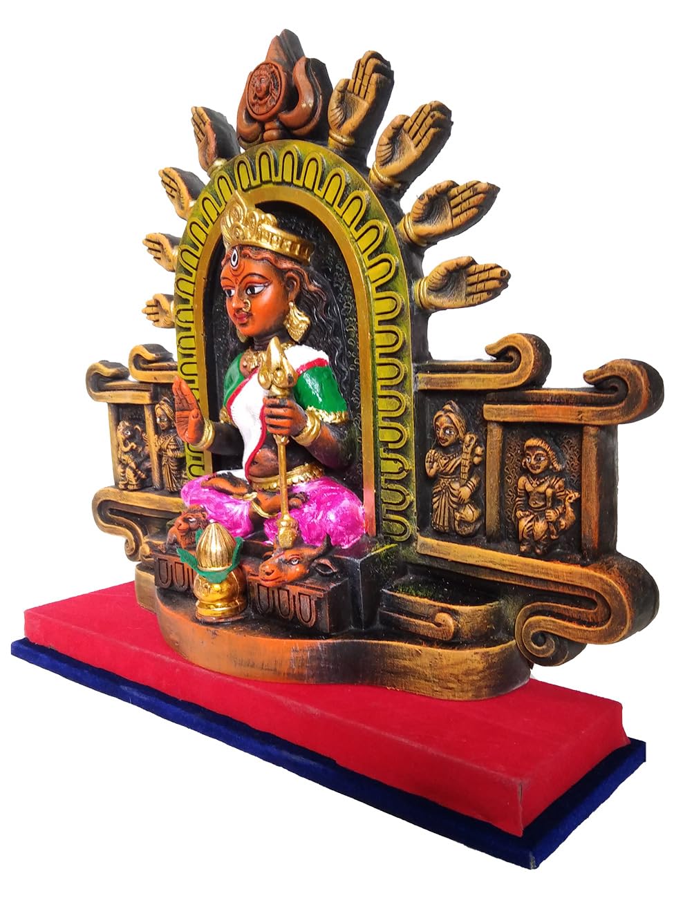 Arushis Maa Durga Idol, Goddess Durga Family, Devi, Bengali Statue for Gifting & Home Decor | Polyresin Handmade Bengali Traditional Statue, Decorative Idol for Home and Pooja Room, 31 x 31 cm, Home decor & for Gifting - Image 5