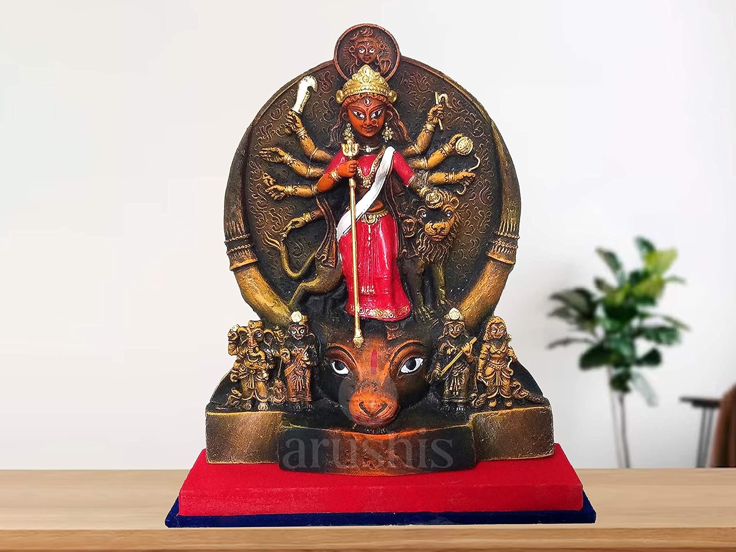 Arushis 13.5 Inch Maa Durga Murti, Goddess Durga Idol, Durga Statue, Sherawali Maa Idol for Gifting & Home Decor | Polyresin Handmade Statue - Image 6