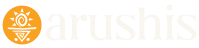 arushis logo white text